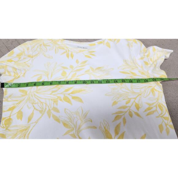 Studio Works Yellow and White Hibiscus Floral Blouse Women's size Small - Picture 9 of 12